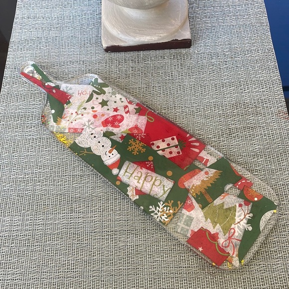 XMAS Festive Handmade Holiday Round Cheese Plate Serving Tray - Picture 6 of 13